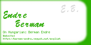 endre berman business card